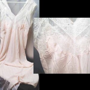 Baby Doll Pink with Lace Straps full length Silky Nightgown of Slip