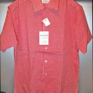 Lion of Troy Classic Red and White Tablecloth Checked Short Sleeve Shirt