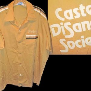 Hilton Mustard Yellow with White and Racing Stripe Shoulders Castel Di Sangro Society Bowling Shirt "Robert"
