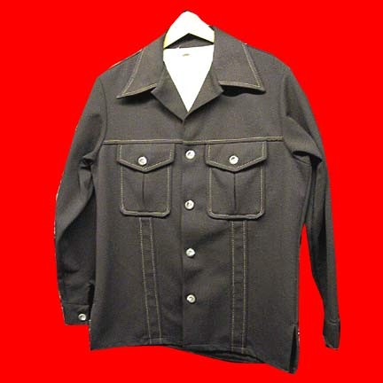 Brown with Gold thread accents and piping two pocket leisure jacket