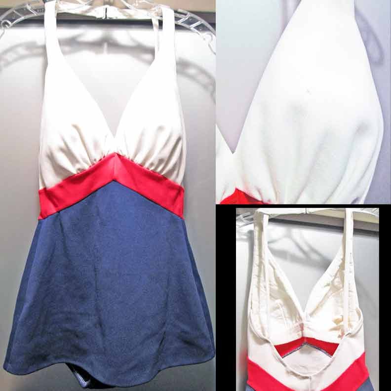 Sears Fantastic Vintage V Waist Women's Bathing Suit Swimsuit