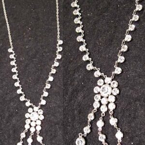 Beautiful Rhinestone Necklace with Triple String Pendant