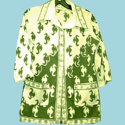 Talsport White with Green Seahorse Women's Shirt