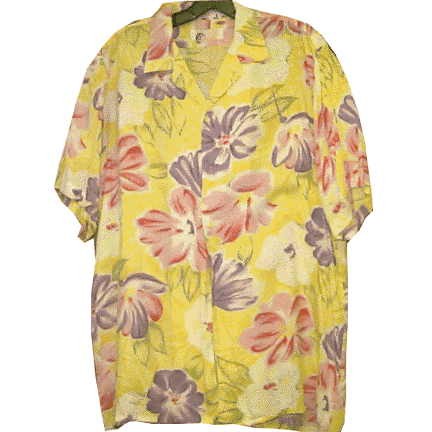 Islander Yellow with Pastel Pink & Purple Flowers