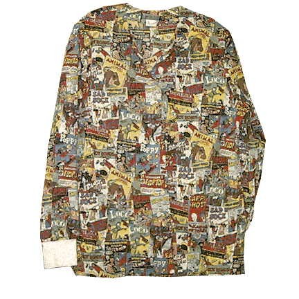 Faux Comic book Covers Long Sleeve Blouse