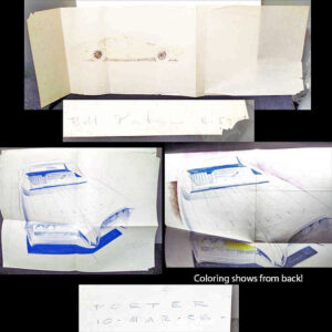 Bill Porter Rare Pair 1950s General Motors Concept Car Drawings