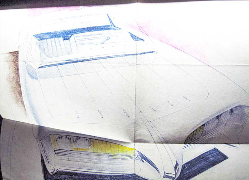 Bill Porter Rare Pair 1950s General Motors Concept Car Drawings - Image 6