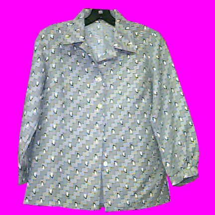 Black and White Stair Step Op Art Long Sleeve Women's Shirt