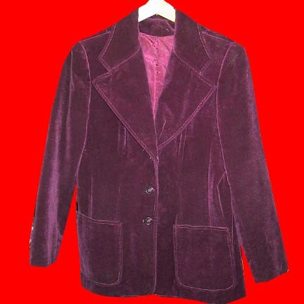Purple Velveteen double point 70's collar jacket