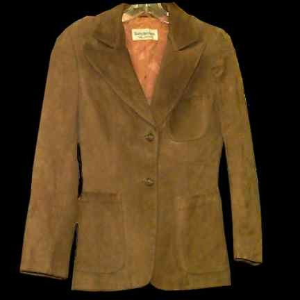 Benchmark Made in Uruguay Tan Suede with 3 Pocket Severe Pointy Collars Jacket Women's