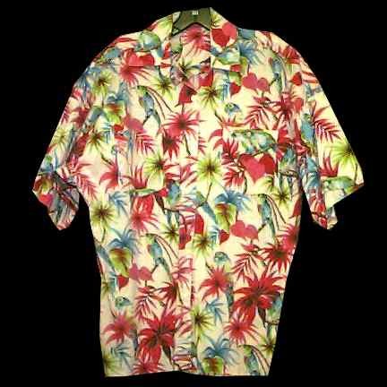 White with Pink & Red Florals with Birds on Branches