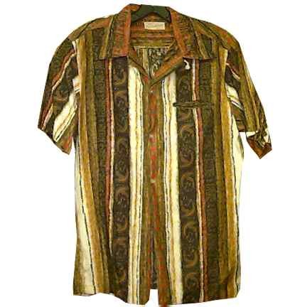 Shirt Ross Sutherland Hawaiian Soldier Head Vertical Orange & Brown
