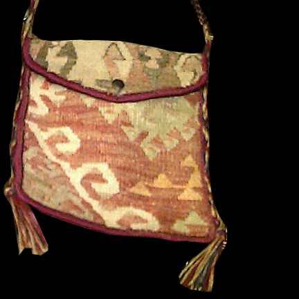 Vintage Textile (Carpet Outside with Colorful Lining Inside) Shoulder Purse