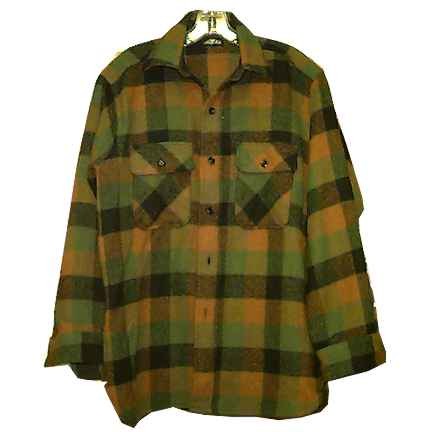 King Kole Green Rust Black & Brown Earth Tone Heavy Flannel Jacket