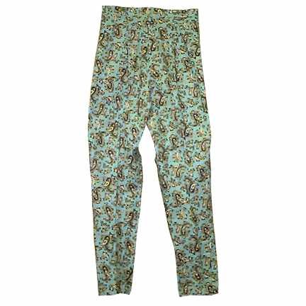 Light Blue with Black and White Paisley 60's Slacks