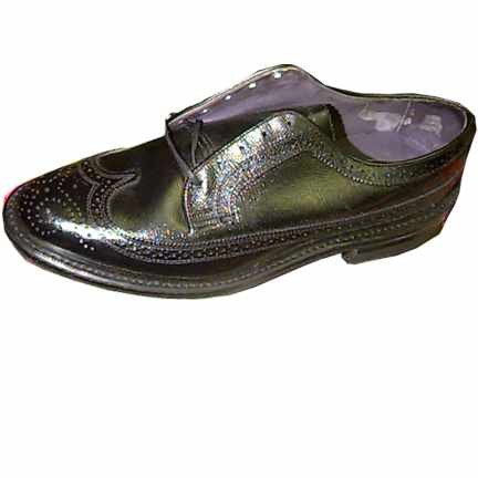 British Walker Black Lace Wing Tips with Leather Soles Men's Shoes in box