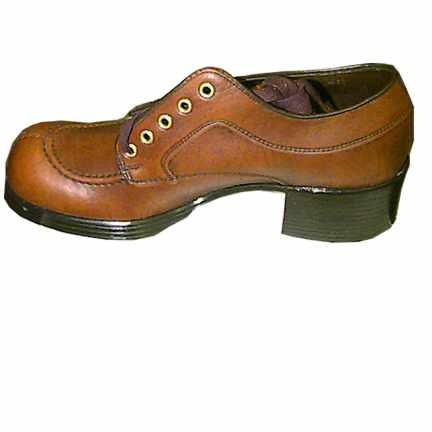 Sandy Mcgee Crackled Brown with Stitched Accents Men's Platform Shoes in box