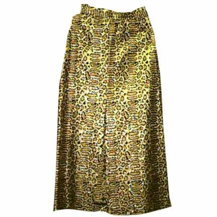 Skirt Alice of California Metallic Leopard Print Long