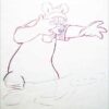 Barney Bear Goggle Fishing Bear Cartoon 1940s Original MGM Production Drawing - Image 2