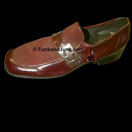 Sandy Mcgee 2 Tone Burgundy with Suede Toe and Silver Cut Out Faux Buckle Loafer Men's Shoes in box