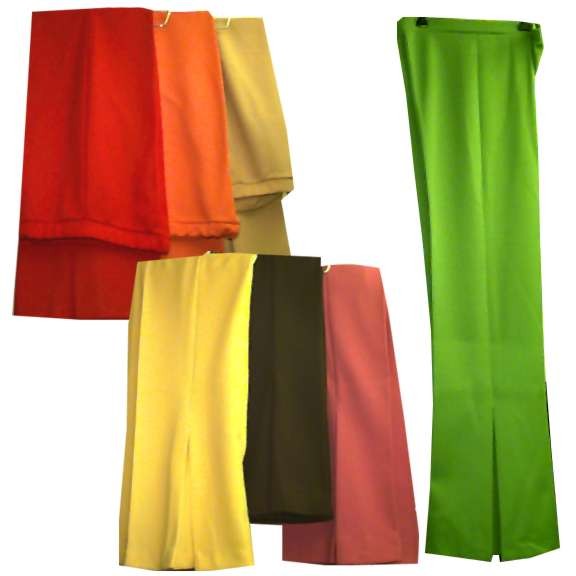 Yellow Bell Bottoms with Inverted Pleat Vent Poly
