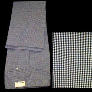 Campus Studio One "Navy" Blue and White Calico Check Slacks