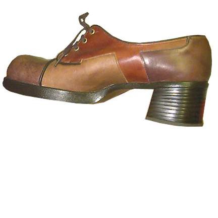 Lady Dexter Gold Flat Top with Burnt Orange Ankle Wrap Mottled Brown Ankle Wrap & Brown Mottled Toe Womens Deadstock Shoes