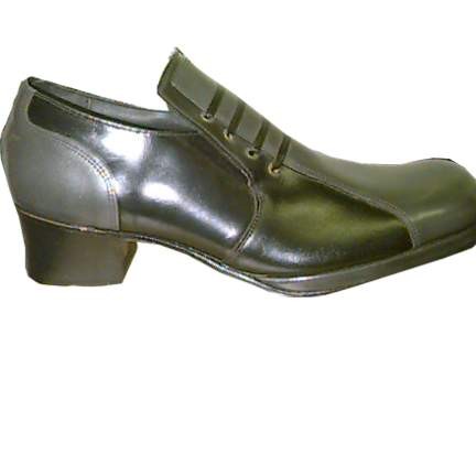 Continentals Black with Silver Tongue and Faux Straight Laces Slip on Platforms Deadstock in box