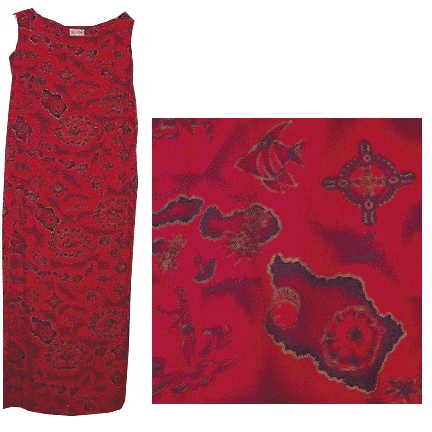 Skirts & Blouses Red with Hawaiian Islands Dress