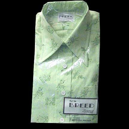 Now Breed Green with Dark Green Flowers and Dark Village Pictures Grist Mill Boy with Dog Etc Short Sleeve with Package