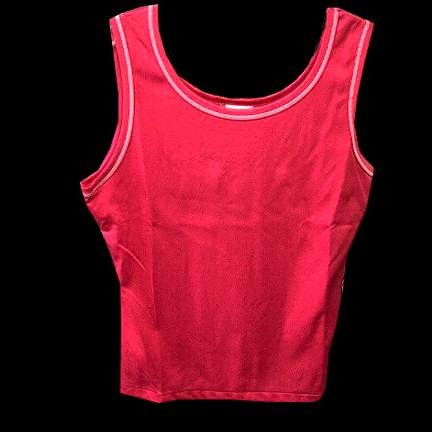 Hecht Co. Red Orange with White Stitched Collar and Arm Border Tank Top Deadstock