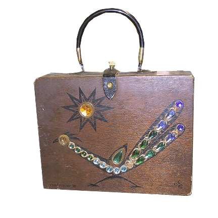 Enid Collins Road Runner III Wood "Box Bag" Purse