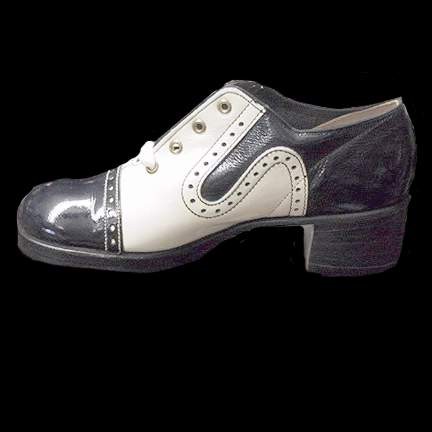 Ticos "Blucher Oxford" Mottled Blue with White Hole Punched Ankle Women's Deadstock Shoes