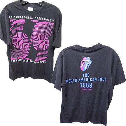 Rolling Stones 1989 Steel Wheel Tour Black Concert T shirt