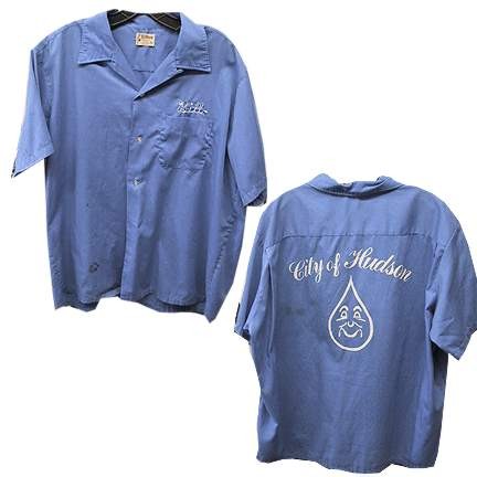 Hilton Blue with Stitched Bill with Applied City of Hudson with Oil or Gas Company Animated Drop