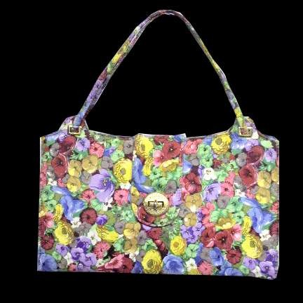 Super Bright and Many Color Flowers Fully Covered with Gold Toggle with Strap Closure