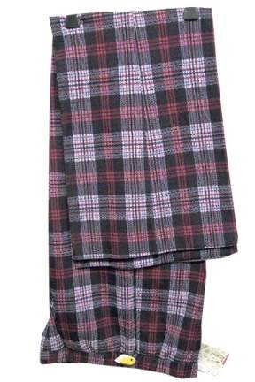 Christenfeld Black White and Red Plaid Flared Stretch Slacks Deadstock