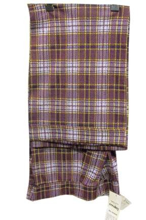 Eccobay Red Gold & Blue Plaid Cuffed Stretch Slacks Deadstock