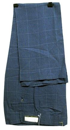 Campus Blue Green with Very Open White Horizontal & Vertical Lines Flare Slacks