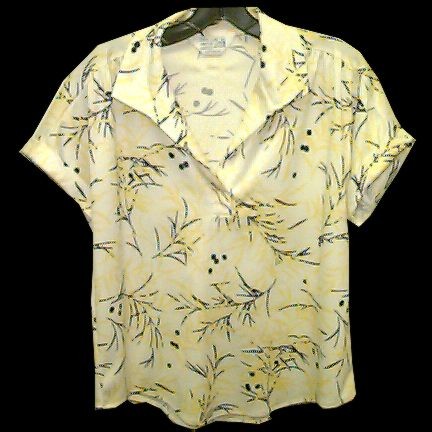Cape Code Match Mates White with Blue & Yellow Thin Leaves on Branches