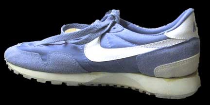 Medium Blue Nylon with Blue Suede Trim with White Swoosh Side and Straight Letter Nike