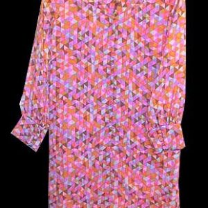 Sears Fashions Multi Bright Color Diamonds Full Pattern Go Go Dress Scoop Neck