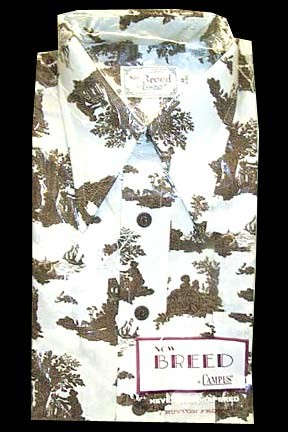Now Breed White with Brown Ruins Greek Figures in Garden and Colonial Couple in Garden Short Sleeve with Package