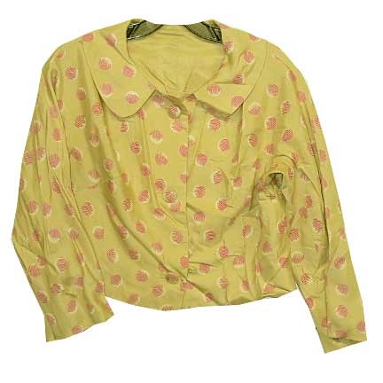 Gold with Pink Slashed Circles Blouse