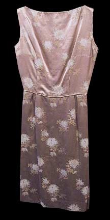 Bronze with Orange and White Chrysanthemums Flowers Oriental Sleeveless Dress