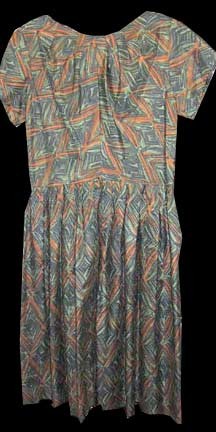 Joan Dell Green with Black and Brown Zig Zag Grouped Pattern Dress