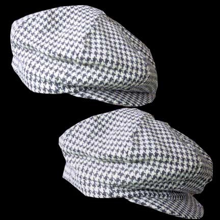 Black and White Ska Checked Snap Brim Cap