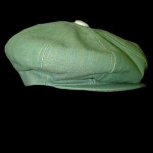 Green with White Spoke Stitching to White Dot Center Snap Brim Full Head Disco Hat