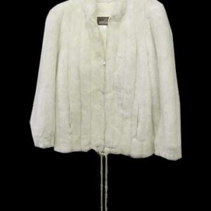 Jordache White Ribbed Rabbit Nauru Collar with Draw String Waist