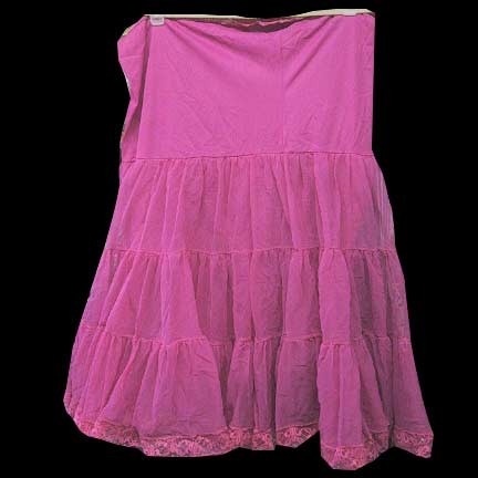Opera Raspberry with Pink Lace Edging and Gathered Outer Bottom Shell Petticoat Lightweight as Skirt Madonna Style